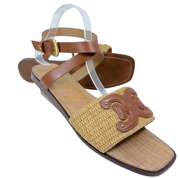 Sam Edelman Ilsie Strappy Leather/Rafia Sandals Women’s Size 11 - Picture 1 of 9